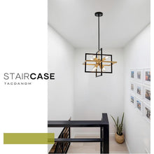 Load image into Gallery viewer, Modern Industrial Black Gold 8-Light Sputnik Chandelier with Adjustable Hanging Geometric Pendant for Entryway, Foyer, Stairway, Hallway, Bedroom, Living Room, and Kitchen Island