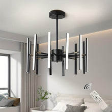 Load image into Gallery viewer, 12 Lights Recessed Modern LED Pendant Lights with Dimmable for Bedroom Kitchen Living Room - Black