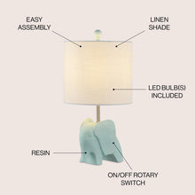 Load image into Gallery viewer, JONATHAN Y Koda Eclectic Southwestern Resin/Iron Elephant LED Kids Table Lamp; Bulb Included