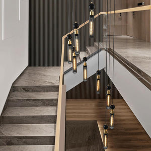 25" Modern Black and Gold 3-Light Pendant Chandelier Adjustable Hanging Light with Cylindrical Mesh Shades for Kitchen Island, Dining Room, Living Room (No Bulbs Included) Sassy Mini Halloween Finger Statue Flameless Decor