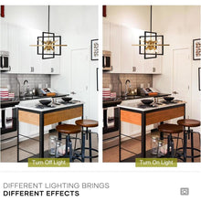 Load image into Gallery viewer, Modern Industrial Black Gold 8-Light Sputnik Chandelier with Adjustable Hanging Geometric Pendant for Entryway, Foyer, Stairway, Hallway, Bedroom, Living Room, and Kitchen Island