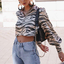 Load image into Gallery viewer, &quot;Satin Safari&quot; Animal Print Satin Blouse