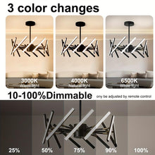 Load image into Gallery viewer, 12 Lights Recessed Modern LED Pendant Lights with Dimmable for Bedroom Kitchen Living Room - Black