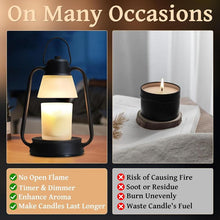 Load image into Gallery viewer, Candle Warmer Lamp, Dimmable Candle Warmer Lamp for Jar Candles, Electric Candle Warmer Lamp with Timer 2H/4H/8H Night Light Table Desk Lamp for Bedroom (2 Wax Warmer Bulbs)