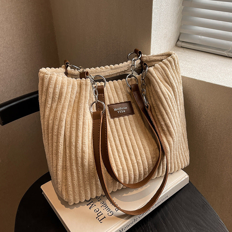Retro Textured Shopper Tote