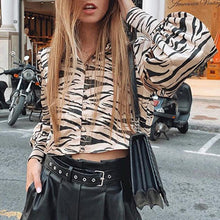 Load image into Gallery viewer, &quot;Satin Safari&quot; Animal Print Satin Blouse