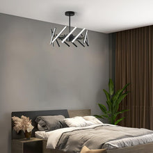 Load image into Gallery viewer, 12 Lights Recessed Modern LED Pendant Lights with Dimmable for Bedroom Kitchen Living Room - Black