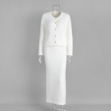 Load image into Gallery viewer, &quot;Halo Poise&quot; Plush Long-Sleeved Skirt Set Autumn Winter Single Breasted Cardigan