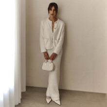 Load image into Gallery viewer, &quot;Halo Poise&quot; Plush Long-Sleeved Skirt Set Autumn Winter Single Breasted Cardigan