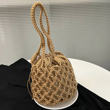 Load image into Gallery viewer, Mesh Rope Knitted Bucket Shoulder Bag
