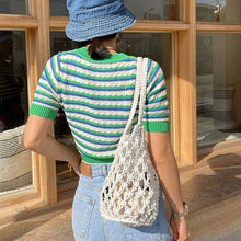 Load image into Gallery viewer, Mesh Rope Knitted Bucket Shoulder Bag
