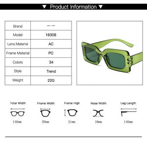 New Vintage Rectangle Sunglasses