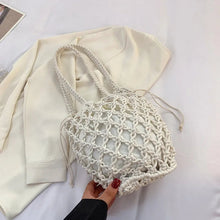 Load image into Gallery viewer, Mesh Rope Knitted Bucket Shoulder Bag
