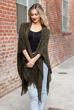 Load image into Gallery viewer, Diagonal Knit Tasseled Ruana