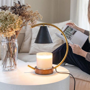 Sparoom Candle Lamp Warmer Moon Black Metal Shade