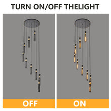 Load image into Gallery viewer, 25&quot; Modern Black and Gold 3-Light Pendant Chandelier Adjustable Hanging Light with Cylindrical Mesh Shades for Kitchen Island, Dining Room, Living Room (No Bulbs Included) Sassy Mini Halloween Finger Statue Flameless Decor