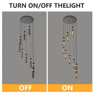 25" Modern Black and Gold 3-Light Pendant Chandelier Adjustable Hanging Light with Cylindrical Mesh Shades for Kitchen Island, Dining Room, Living Room (No Bulbs Included) Sassy Mini Halloween Finger Statue Flameless Decor
