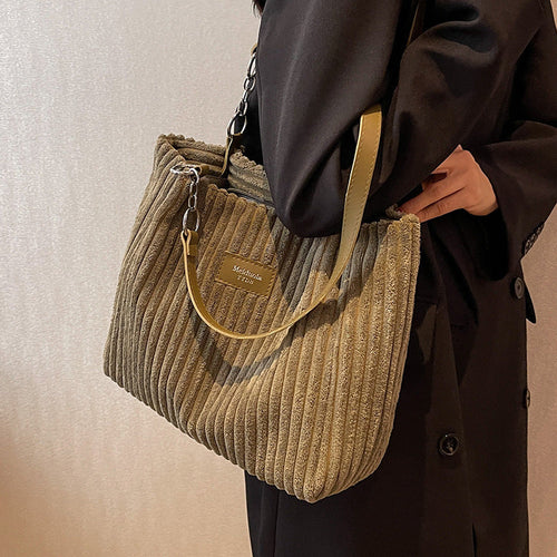 Retro Textured Shopper Tote