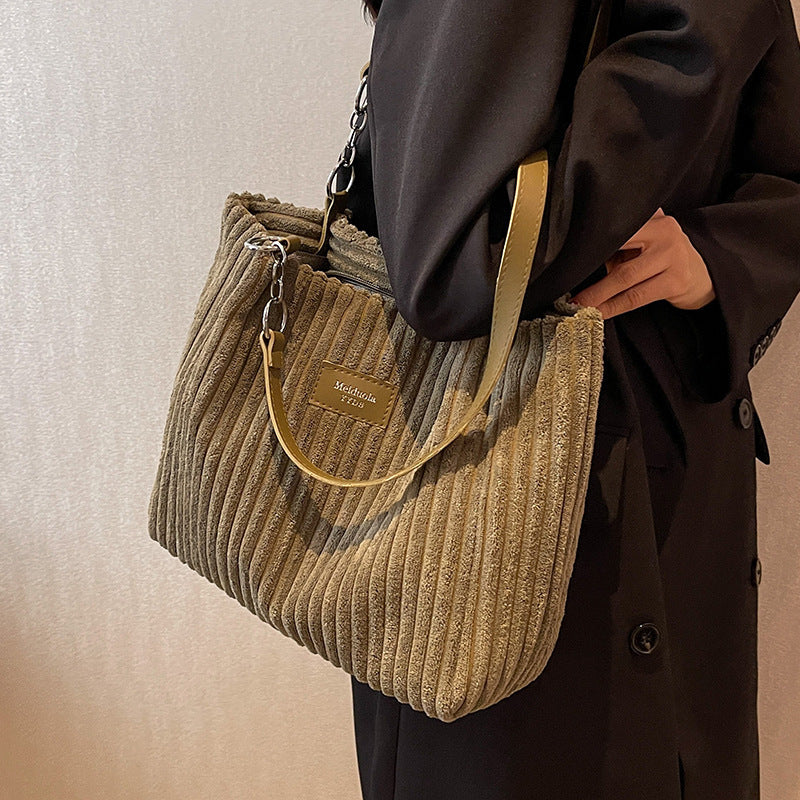 Retro Textured Shopper Tote