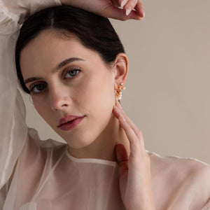 Pearl Chandelier Huggies by Caitlyn Minimalist - Dangling Beaded Pearl Hoop Earrings - Art Deco Jewelry - Bridesmaid Gift for Her