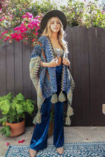 Load image into Gallery viewer, Colorful Cobalt Crochet Ruana