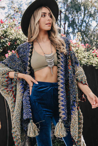 Colorful Cobalt Crochet Ruana