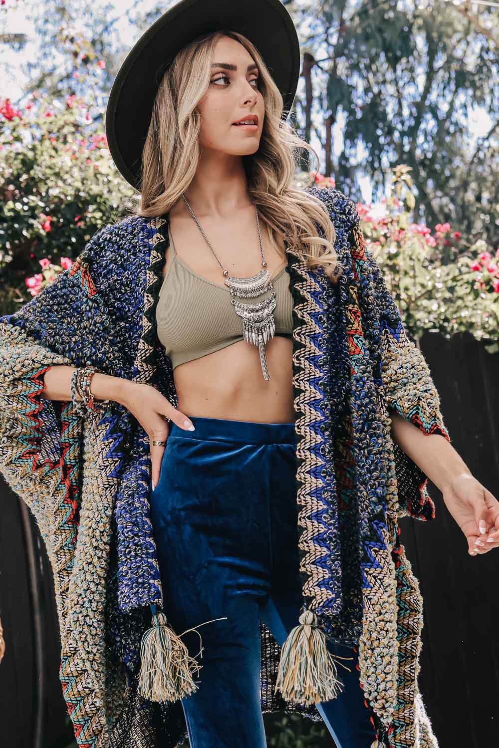 Colorful Cobalt Crochet Ruana