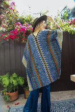 Load image into Gallery viewer, Colorful Cobalt Crochet Ruana