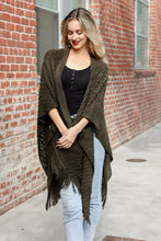Load image into Gallery viewer, Diagonal Knit Tasseled Ruana