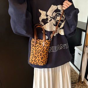 Women's Crossbody Bag Autumn And Winter Retro Leopard Print Shoulder