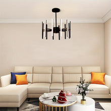Load image into Gallery viewer, 12 Lights Recessed Modern LED Pendant Lights with Dimmable for Bedroom Kitchen Living Room - Black