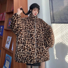 Load image into Gallery viewer, The &quot;Grand Leo&quot; Korean-Style Oversized Leopard Print Reversible Leather Jacket