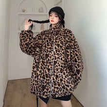 Load image into Gallery viewer, The &quot;Grand Leo&quot; Korean-Style Oversized Leopard Print Reversible Leather Jacket