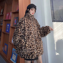 Load image into Gallery viewer, The &quot;Grand Leo&quot; Korean-Style Oversized Leopard Print Reversible Leather Jacket