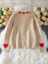 Load image into Gallery viewer, &quot;Cuddle Season&quot; Hearts Front Tie Knit Cardigan