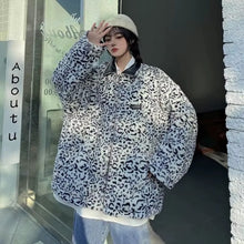Load image into Gallery viewer, The &quot;Grand Leo&quot; Korean-Style Oversized Leopard Print Reversible Leather Jacket