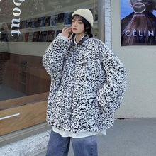 Load image into Gallery viewer, The &quot;Grand Leo&quot; Korean-Style Oversized Leopard Print Reversible Leather Jacket