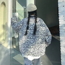 Load image into Gallery viewer, The &quot;Grand Leo&quot; Korean-Style Oversized Leopard Print Reversible Leather Jacket